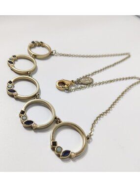 Loft 5 Ring Necklace Gold Tone Understated Tones